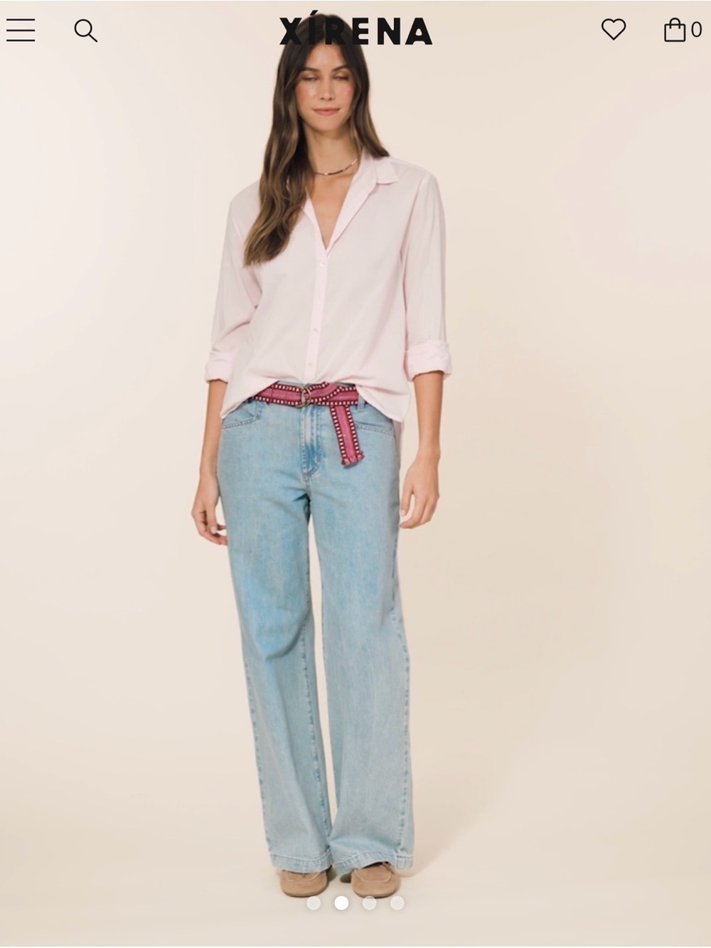 Pale rose 100% cotton xirena button down shirt